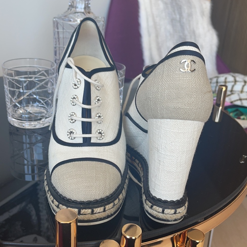 Chanel shoes wedge size 11
